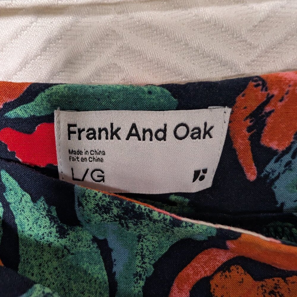 Frank & Oak The Wrap Skirt Midi Tropical Botanical Print Adjustable Waist Large - Picture 2 of 7
